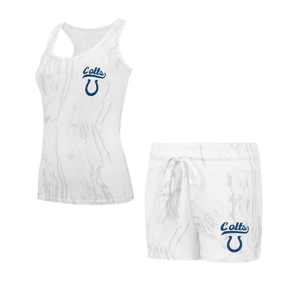 Women's Concepts Sport Indianapolis Colts Quartz Hacci Knit Tank Top & Shorts Sleep Set, Size: 2XL, Beige Product Image