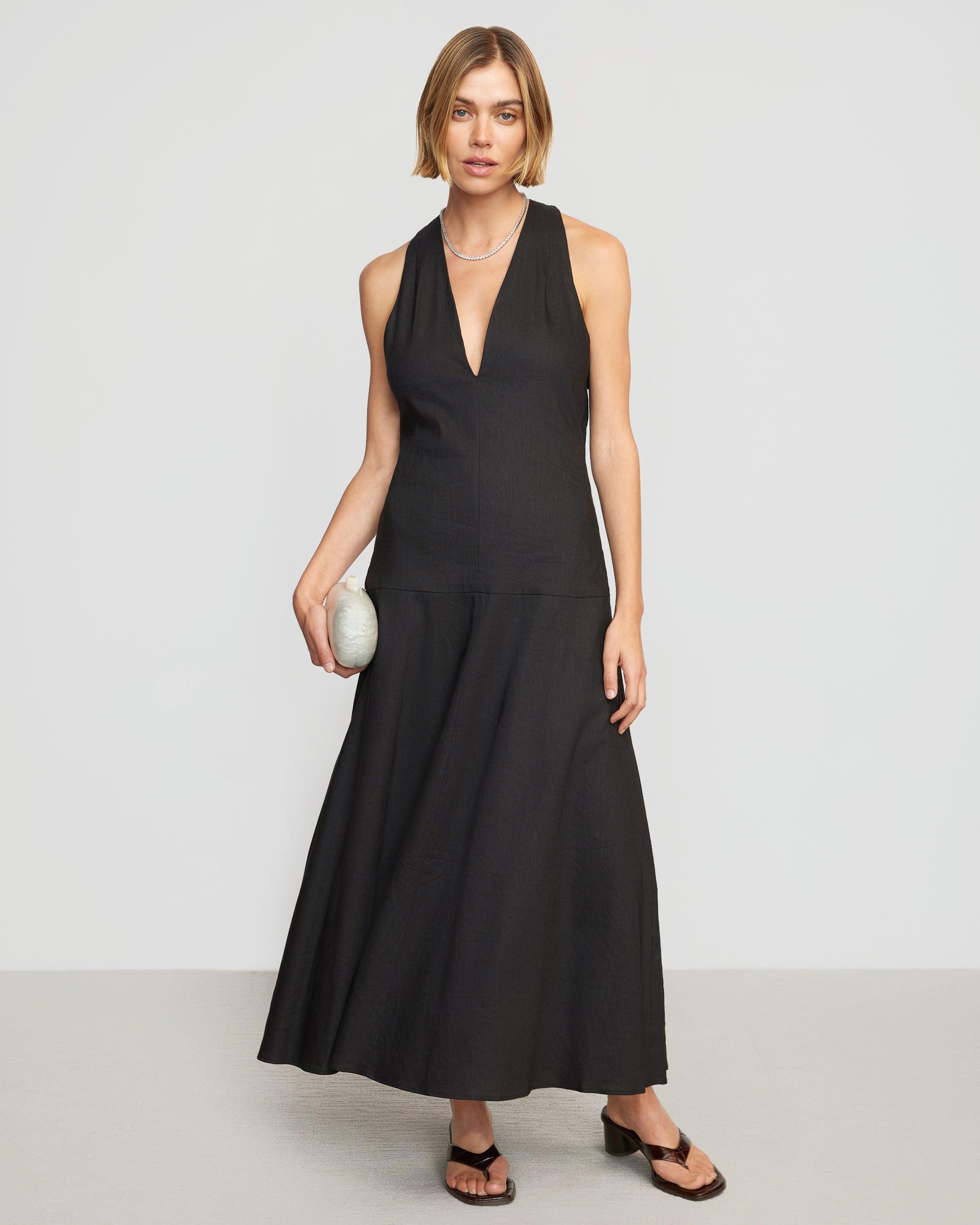 Adeline Linen Halter Dress Product Image