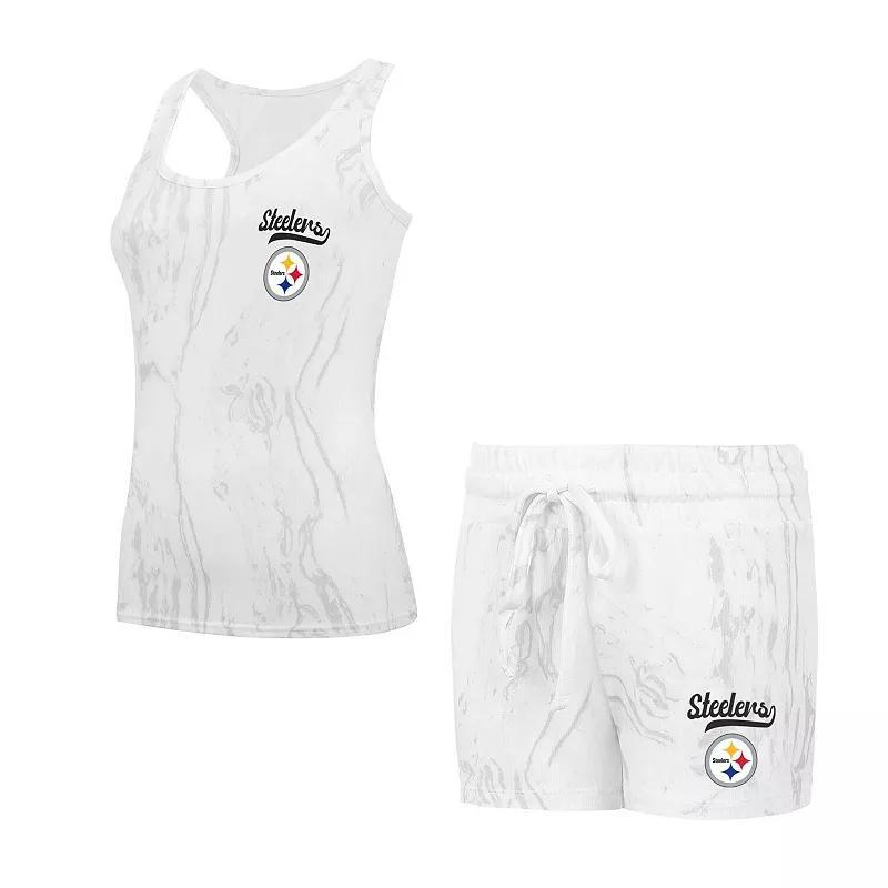 Women's Concepts Sport Pittsburgh Steelers Quartz Hacci Knit Tank Top & Shorts Sleep Set, Size: Small, Beige Product Image