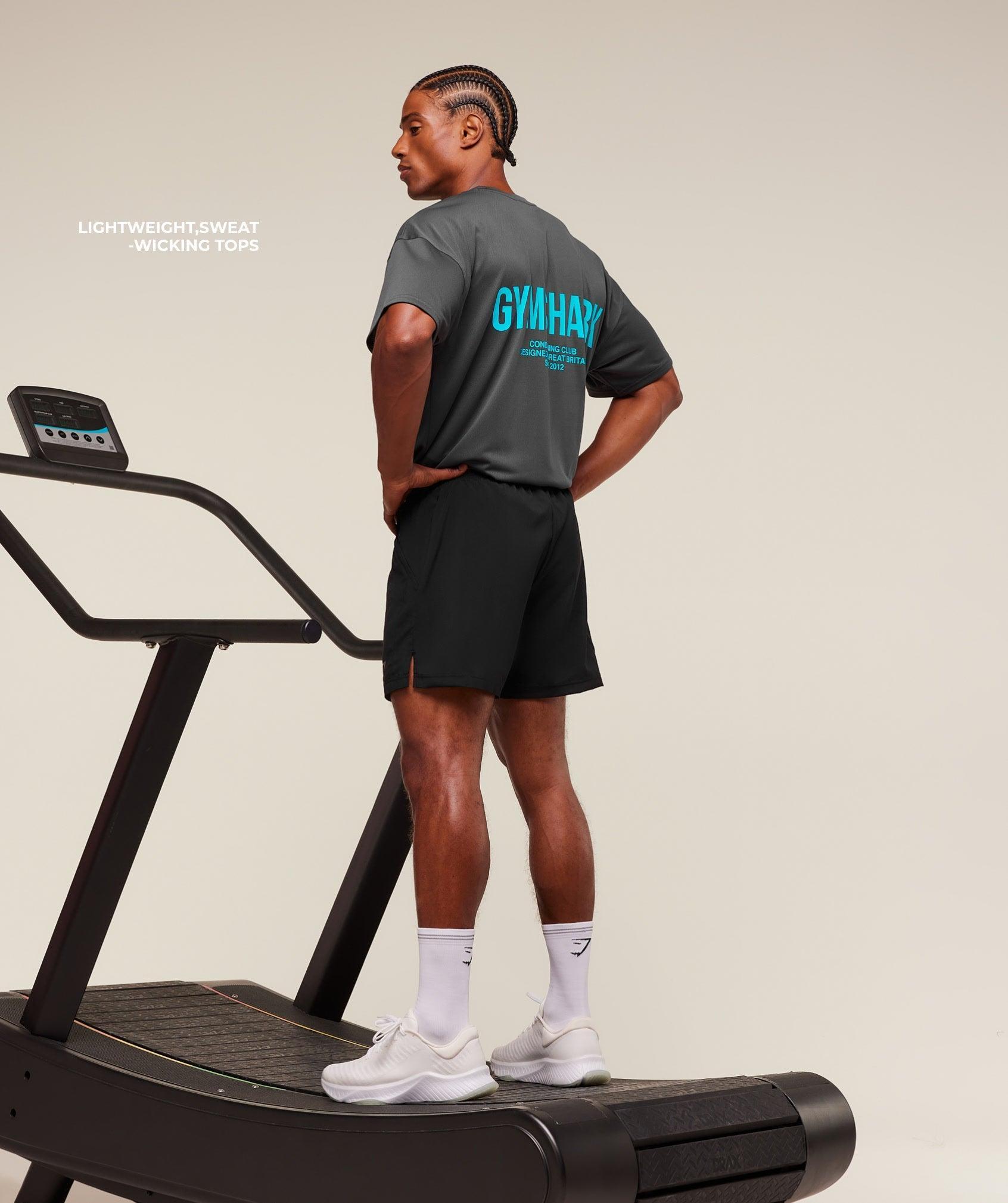 Gymshark Conditioning Club Oversized T-Shirt - Onyx Grey/Brand Blue Male Product Image