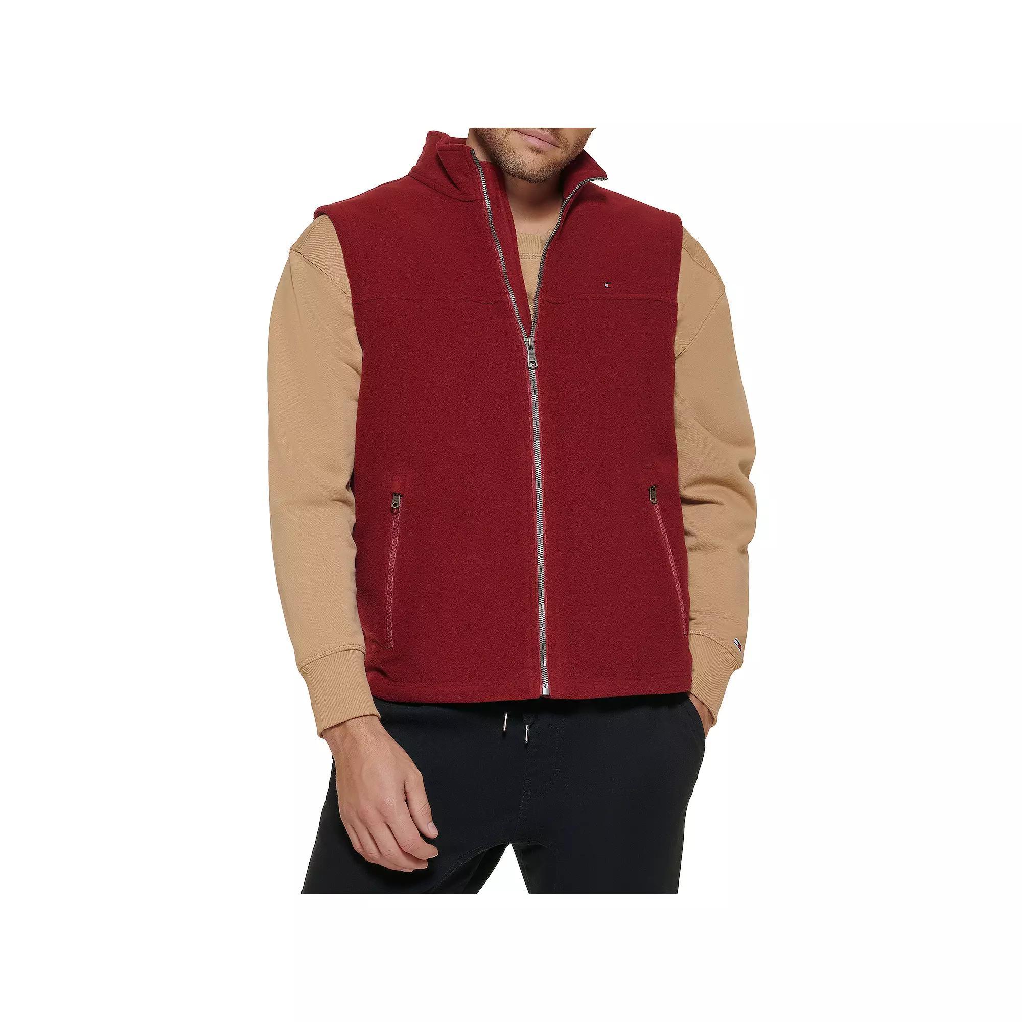 Men's Tommy Hilfiger Fleece Vest, Size: Small, Red Product Image