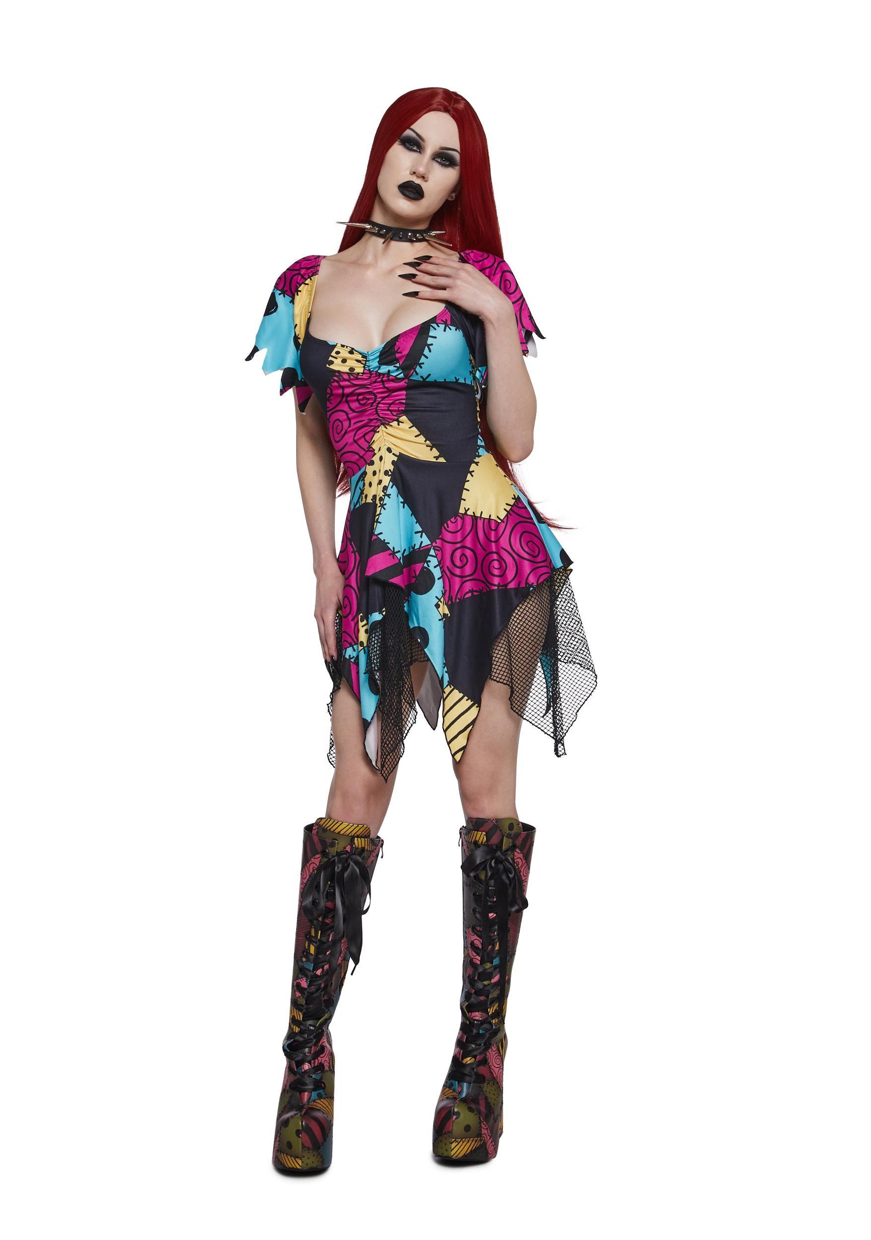 Sexy Womens Halloween Nightmare Before Christmas Sally Disney Doll Halloween Costume - Multi Product Image
