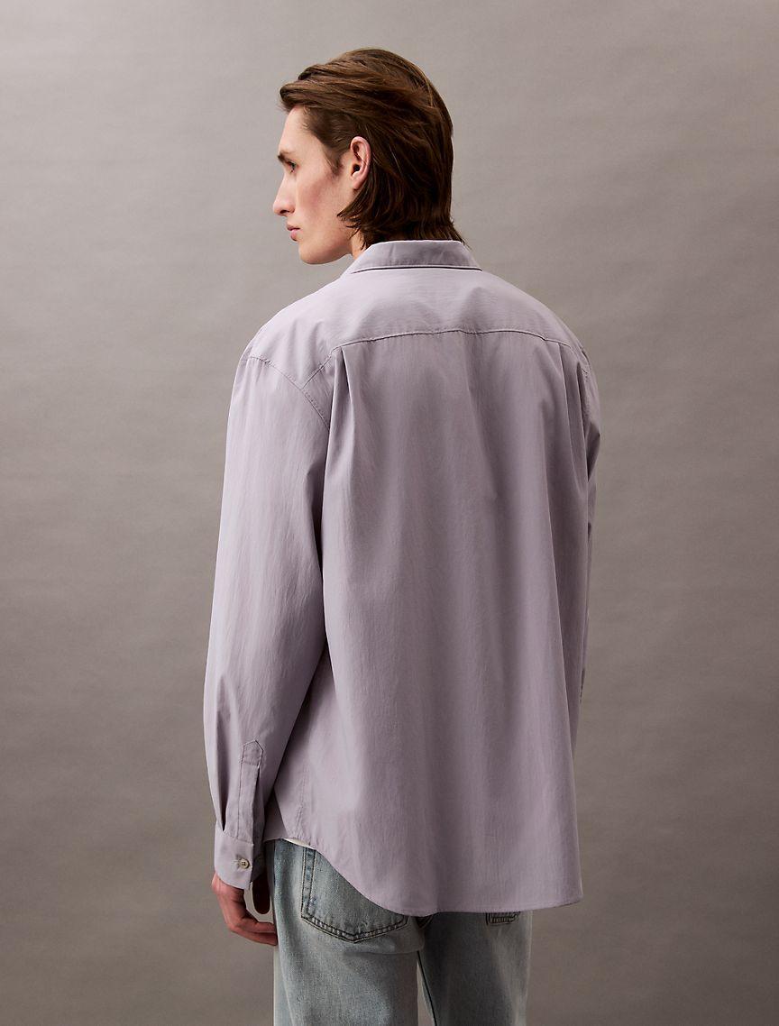 Calvin Klein Mens Tech Poplin Button-Down Shirt - Purple - S Product Image