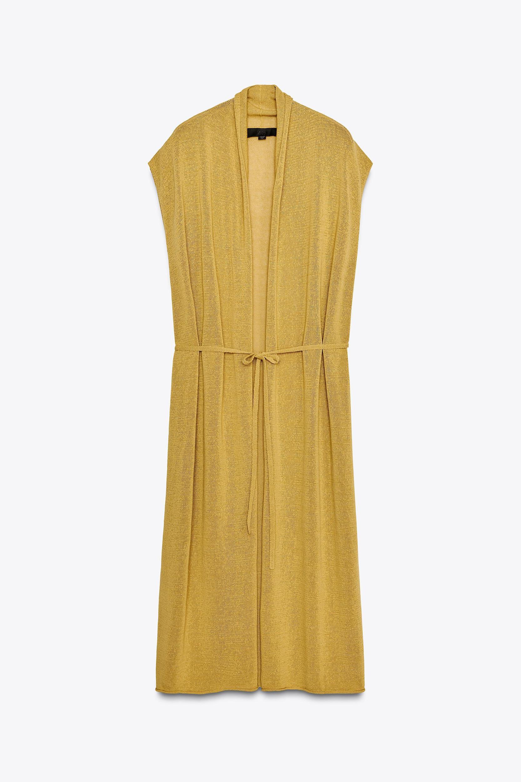 LONG KNIT JACKET WITH LINEN Product Image