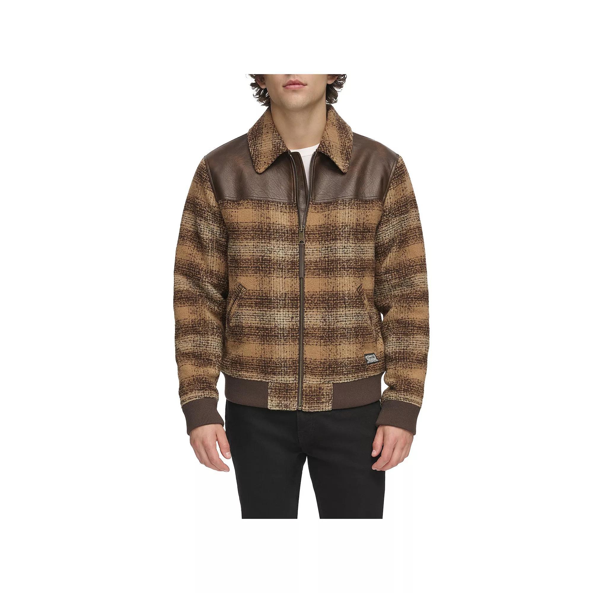 Mens Levis Faux Wool & Faux Leather Trucker Jacket Product Image