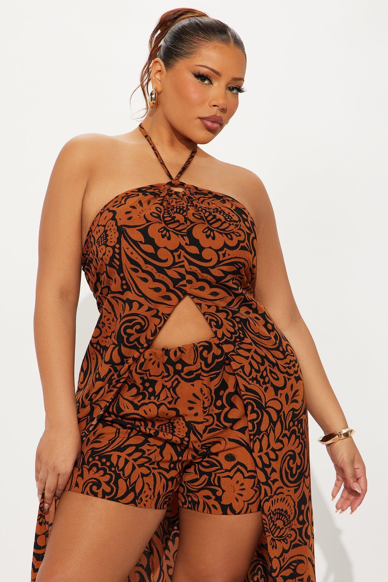 Free Spirit Halter Short Set - Cognac Female Product Image