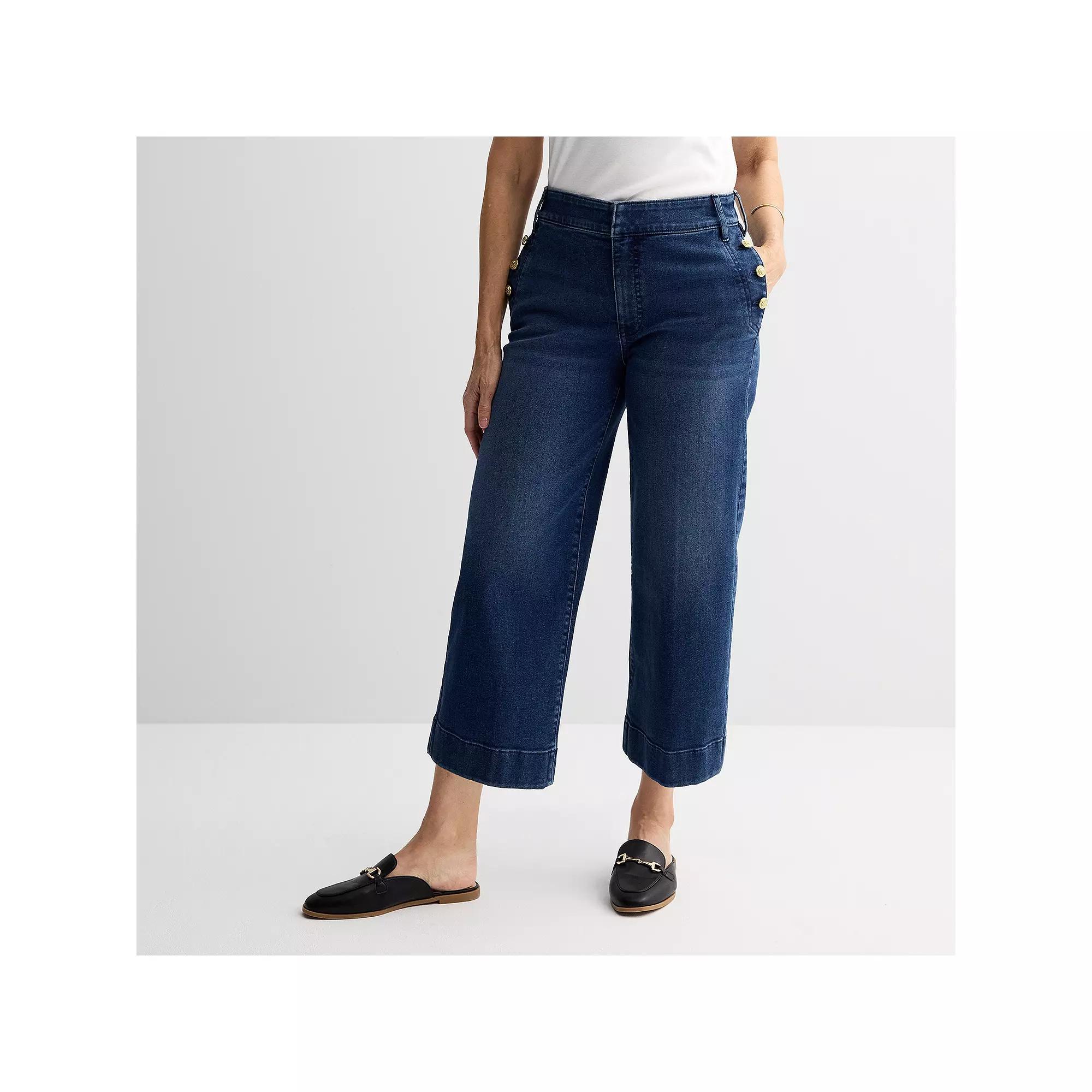 Women's Croft & Barrow® Nautical Cropped Jeans, Size: 12, Rinse Blue Product Image