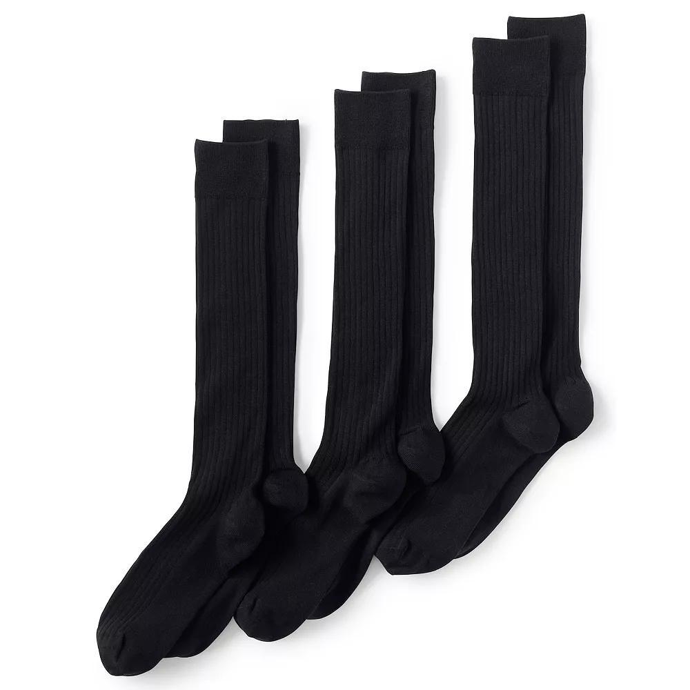 Men's Lands' End Seamless Toe 3-Pack Dress Socks, Size: Medium, Radiant Blue Product Image