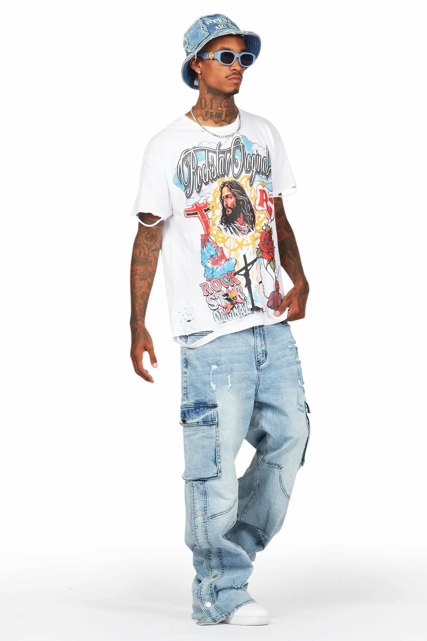 Kuiper Light Blue Baggy Fit Jean Male Product Image