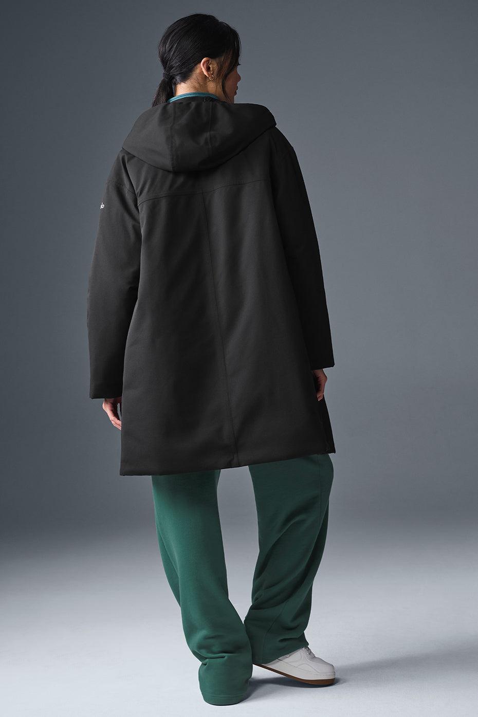 Rain Or Shine Puffer Long Coat - Black Product Image