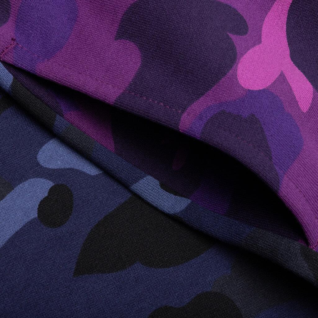 Crazy Camo Shark Sweat Shorts - Purple Male Product Image
