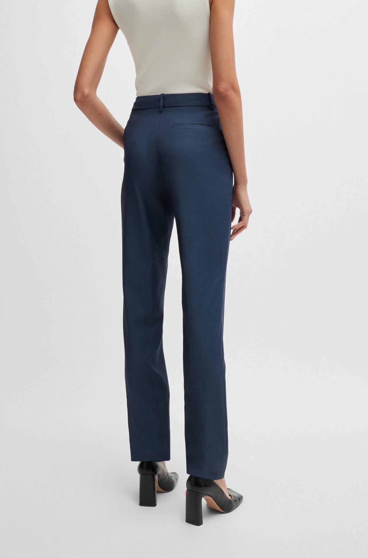 Relaxed-fit trousers in denim-effect wool twill Product Image