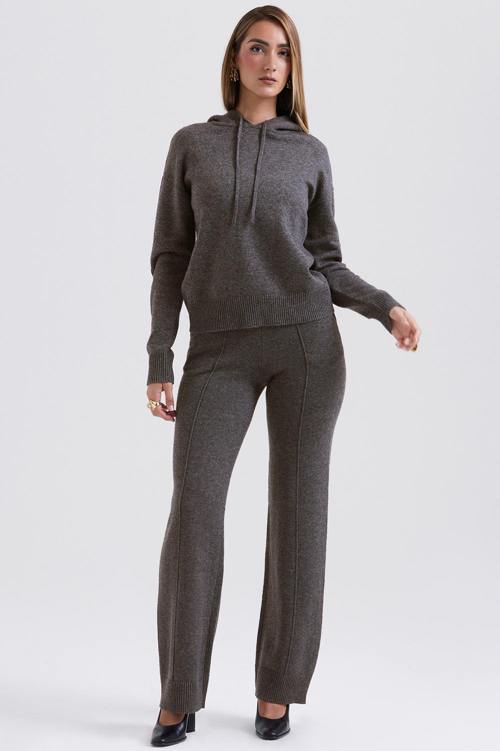 Jionni Charcoal Cashmere Blend Hoodie Product Image