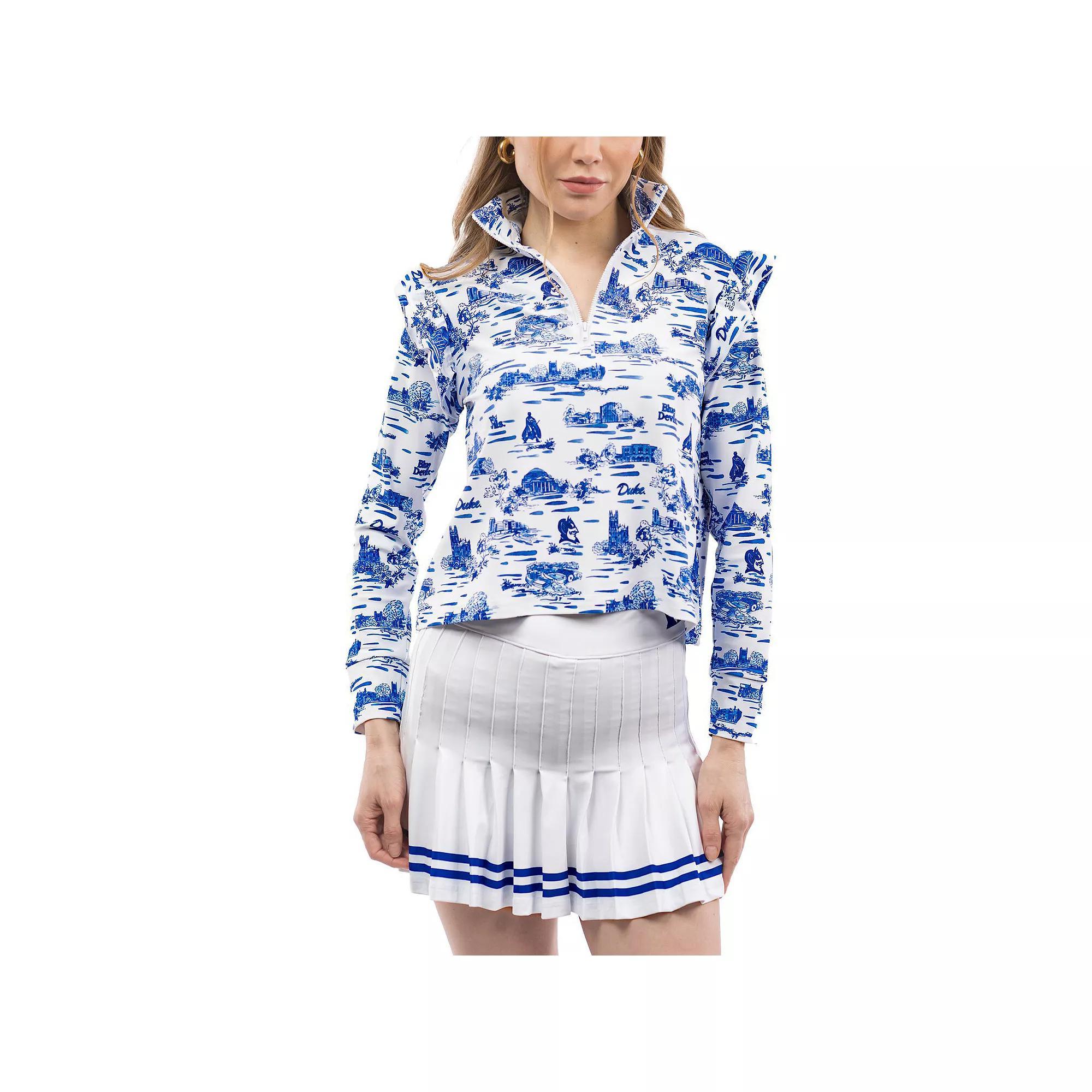 Womens Smith & Quinn Royal/White Duke Devils Tailgate Grayson Quarter-Zip Top Product Image
