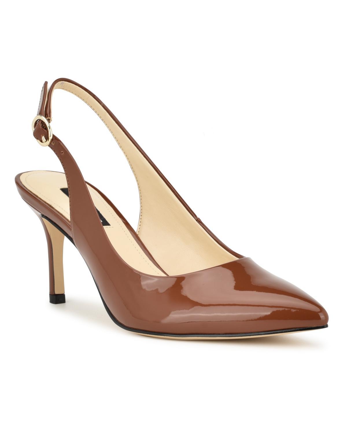 Nine West Menora Women's Sling Back Pumps, Size: 8.5, Ivory Patent Product Image