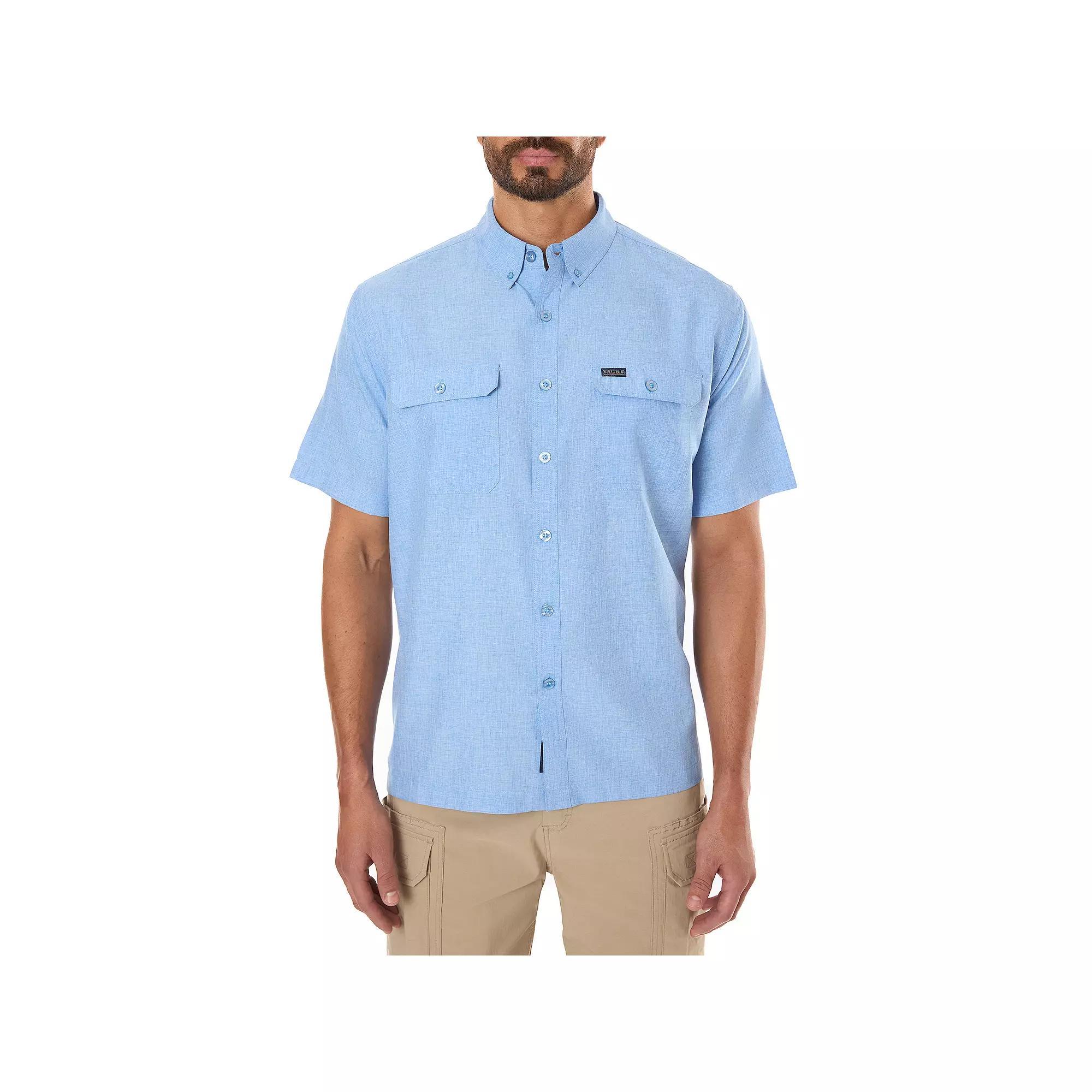 Big & Tall Smith's Workwear Short Sleeve Breezy Performance Shirt, Men's, Size: 3XB, Chambray Blue Product Image