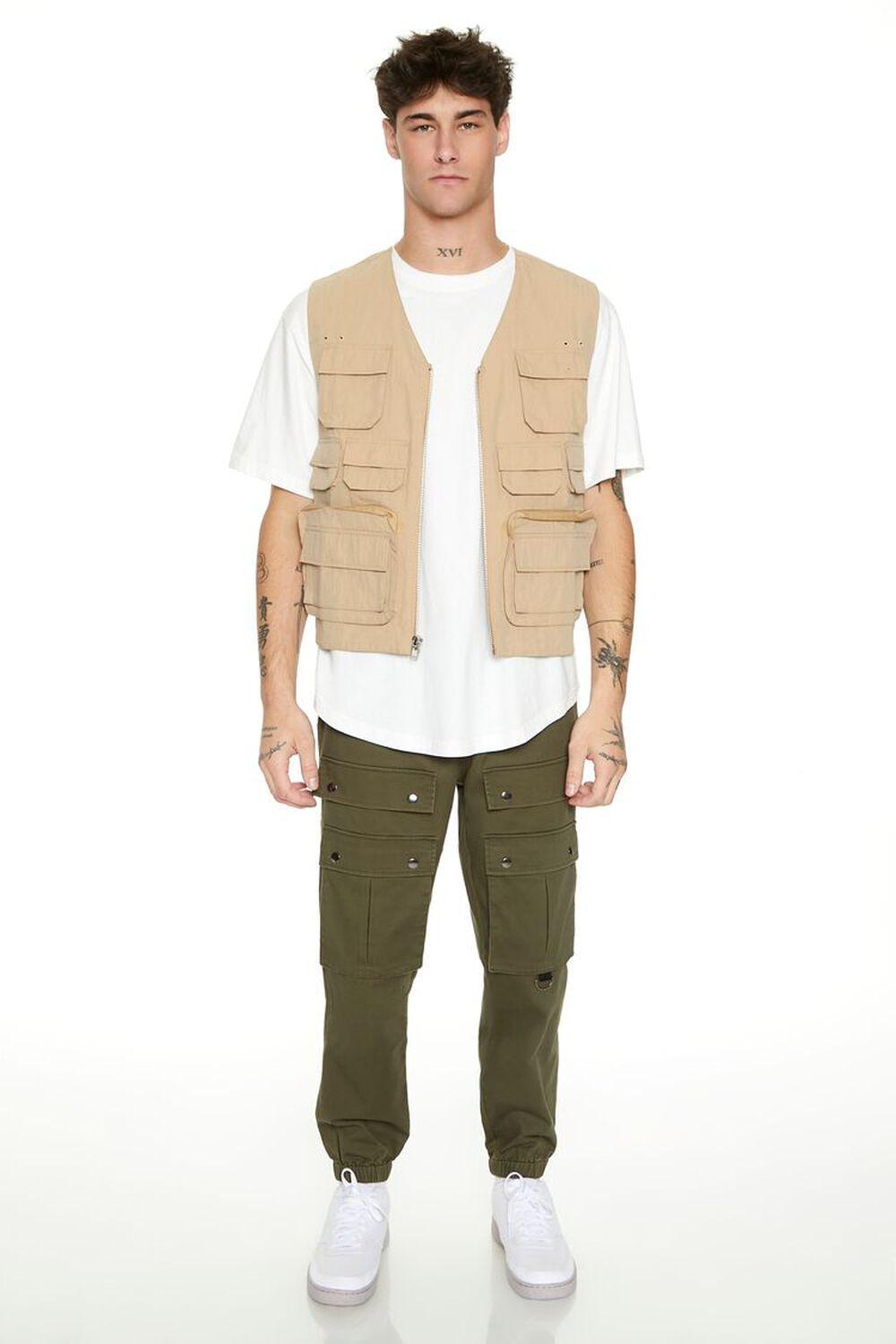 Twill Studded Cargo Joggers | Forever 21 Product Image