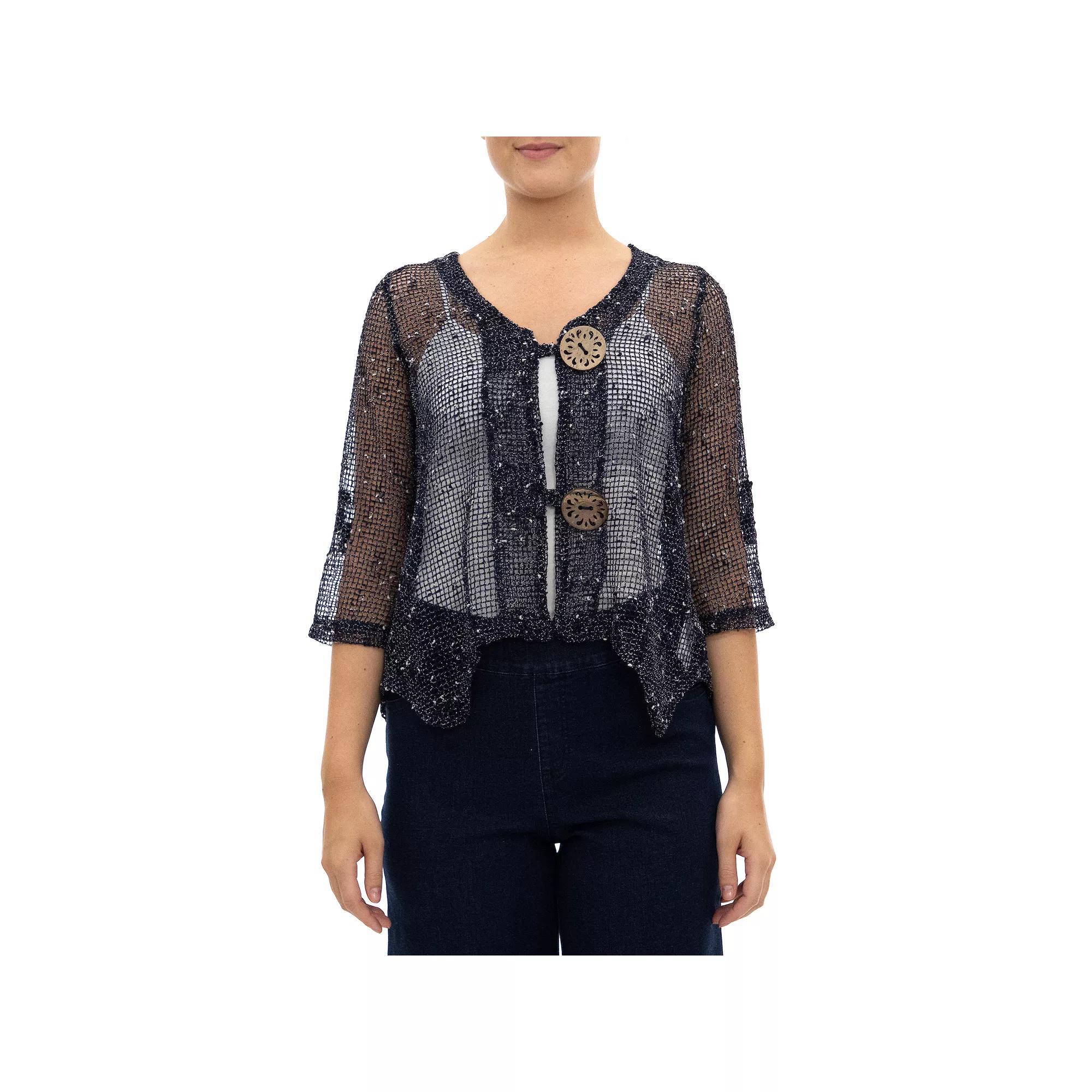Womens Nina Leonard Button Knit Cardigan Product Image