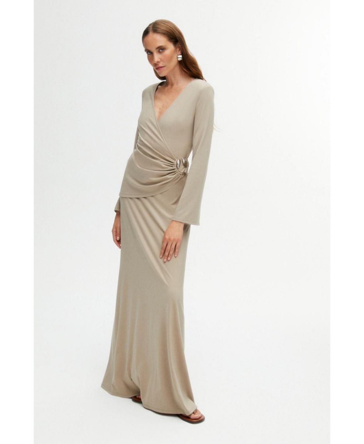 Nocturne Womens Double Breasted Dress with Accessory Detail Product Image