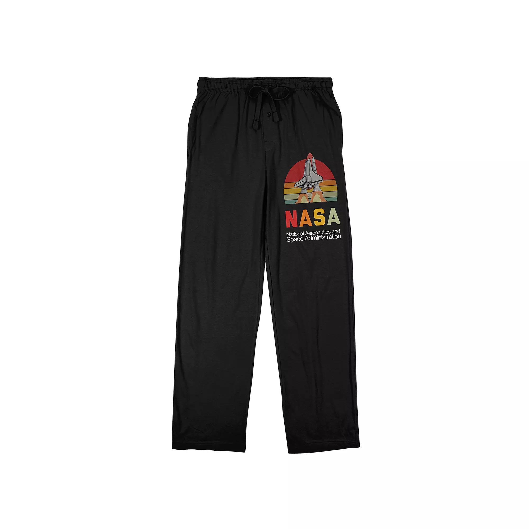 Men's NASA National Aeronautics and Space Administration Pajama Pants, Size: Medium, Black Product Image