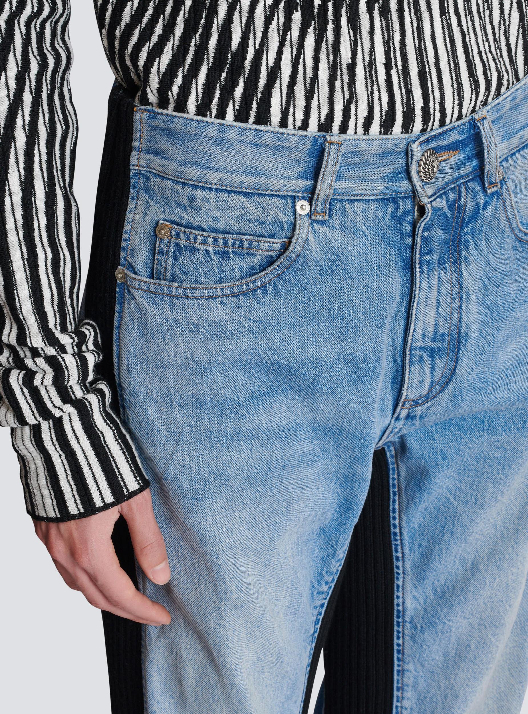 Loose-fit denim and knit jeans Product Image