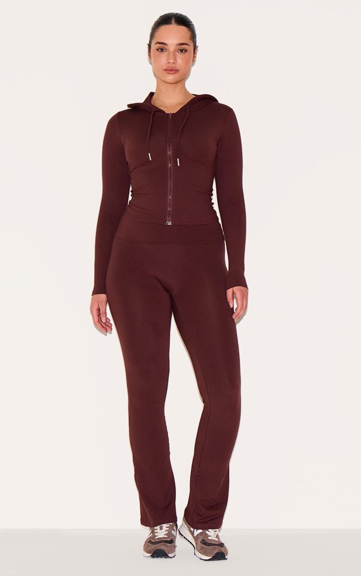 Shape Brown Stretch Sculpted Foldover Waist Flare Pants Product Image