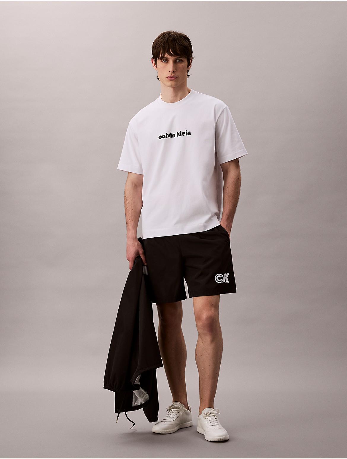 Calvin Klein Mens Monogram Graphic Pull-On Shorts - Blue Product Image