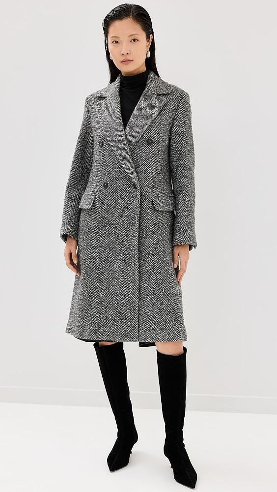 Vince Herringbone Double Breasted Coat | Shopbop Product Image
