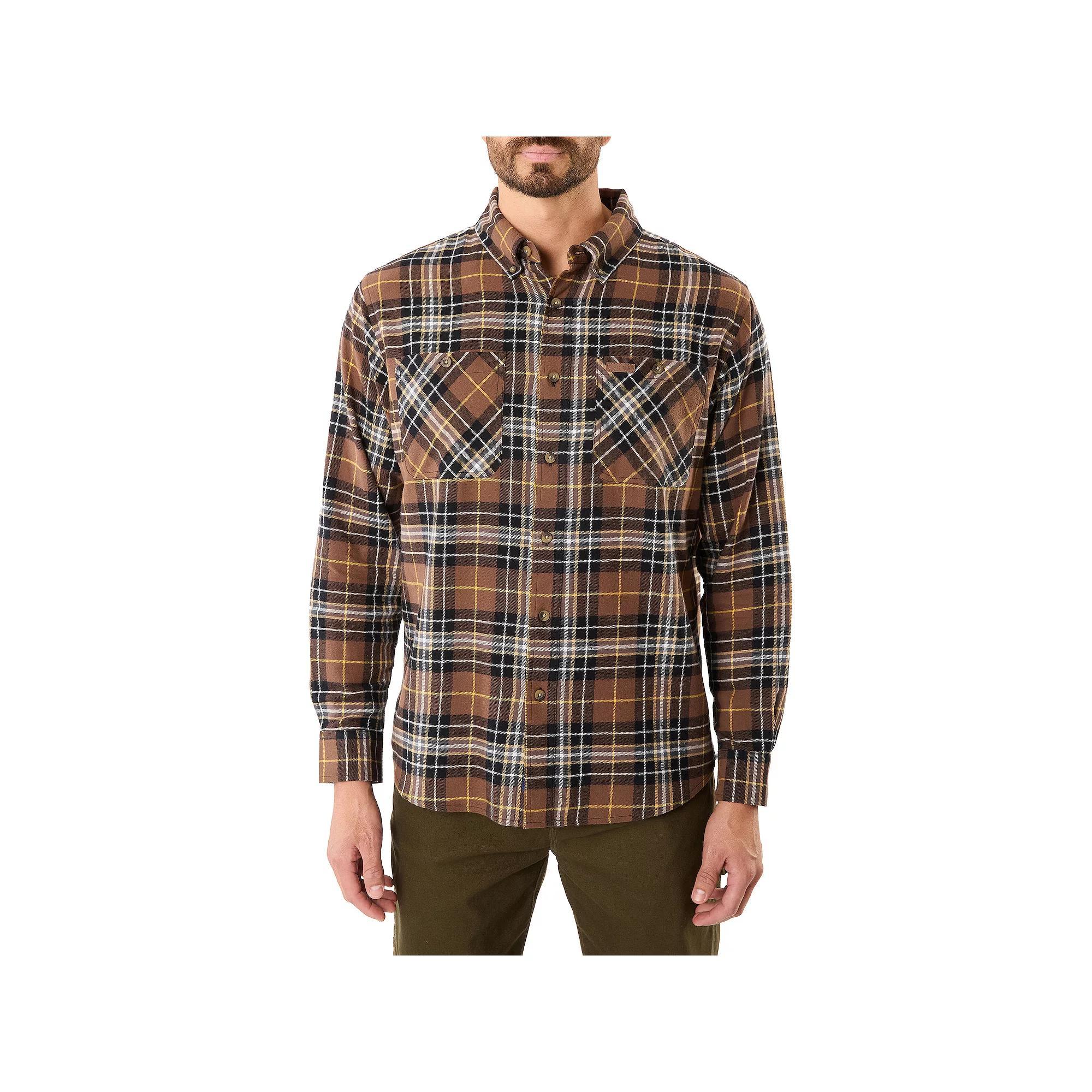 Men's Smith's Workwear Regular-Fit Two-Pocket Flannel Button-Down Shirt, Size: XXL, Blue Hunter Product Image