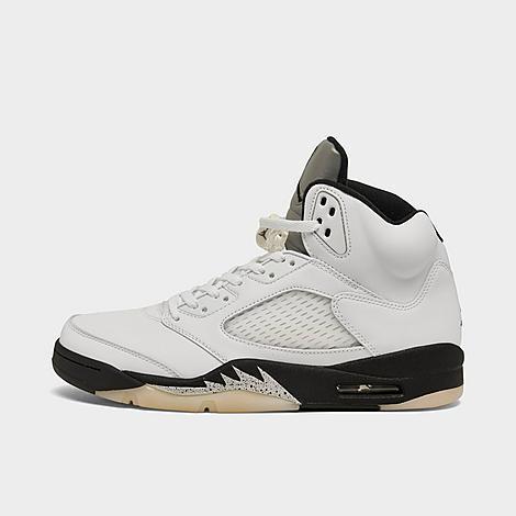 Jordan Mens Air Retro 5 Basketball Shoes in White/Sail/Metallic Silver Product Image