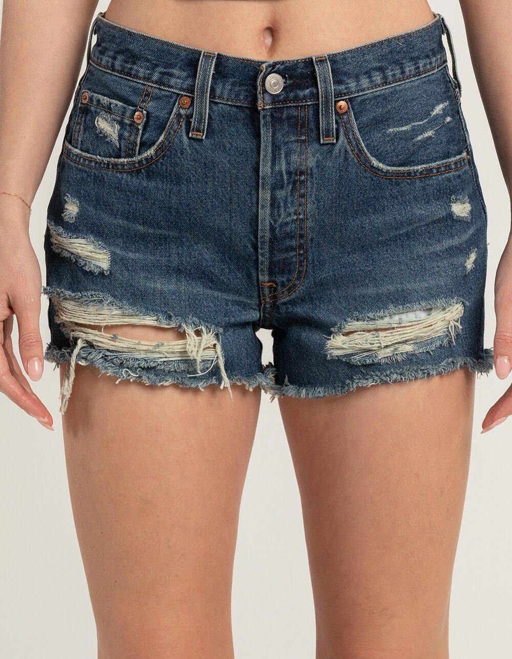 LEVI'S 501 High Rise Womens Denim Shorts - Blame Game - DARK INDIGO Product Image