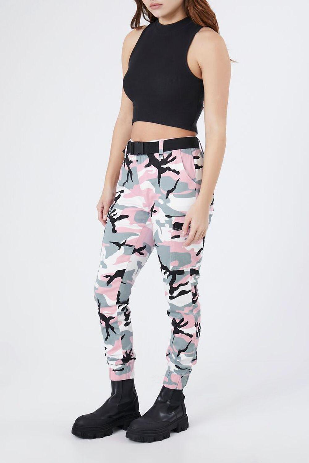 Belted Camo Print Cargo Pants | Forever 21 Product Image