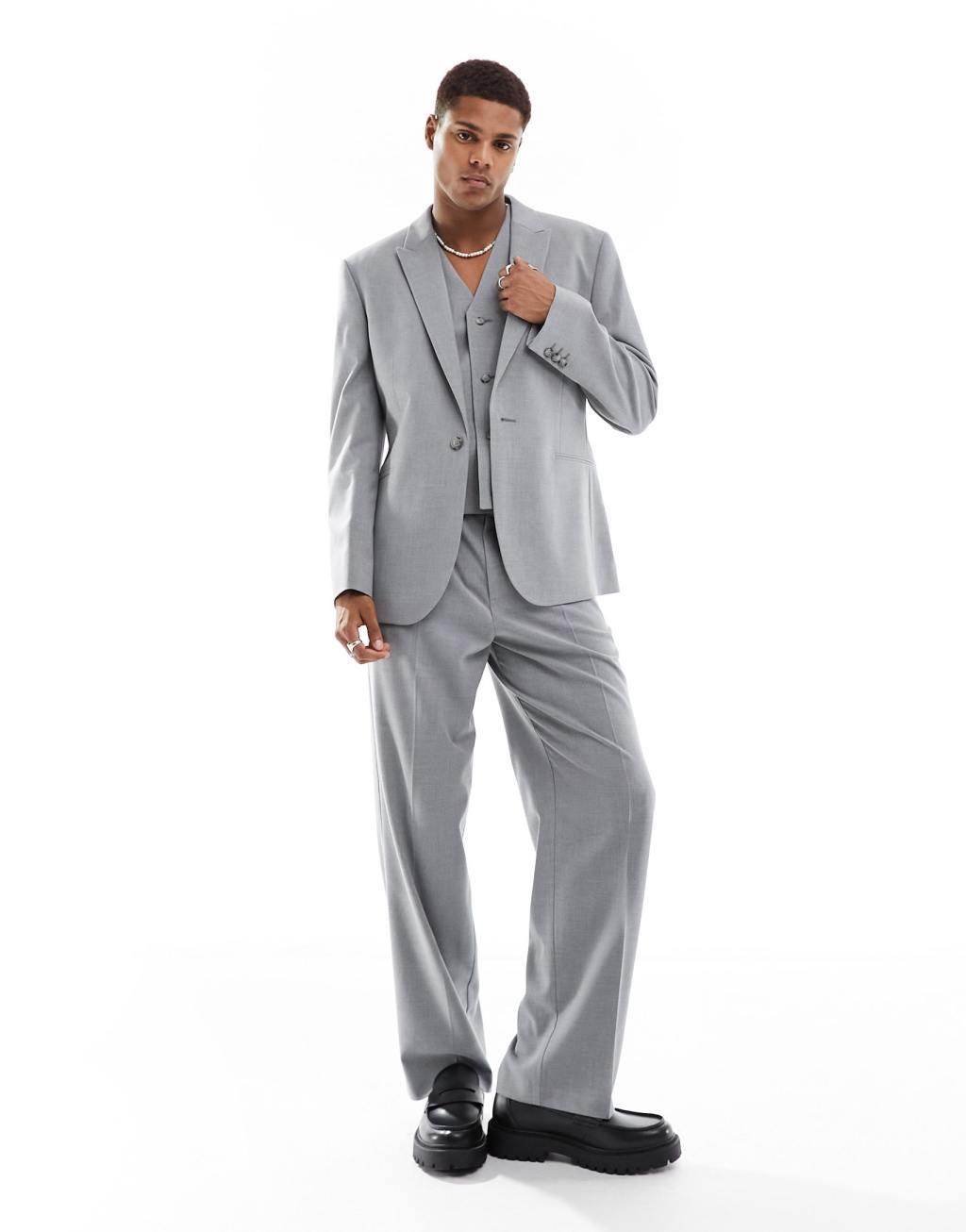 ASOS DESIGN slim suit jacket in gray Product Image