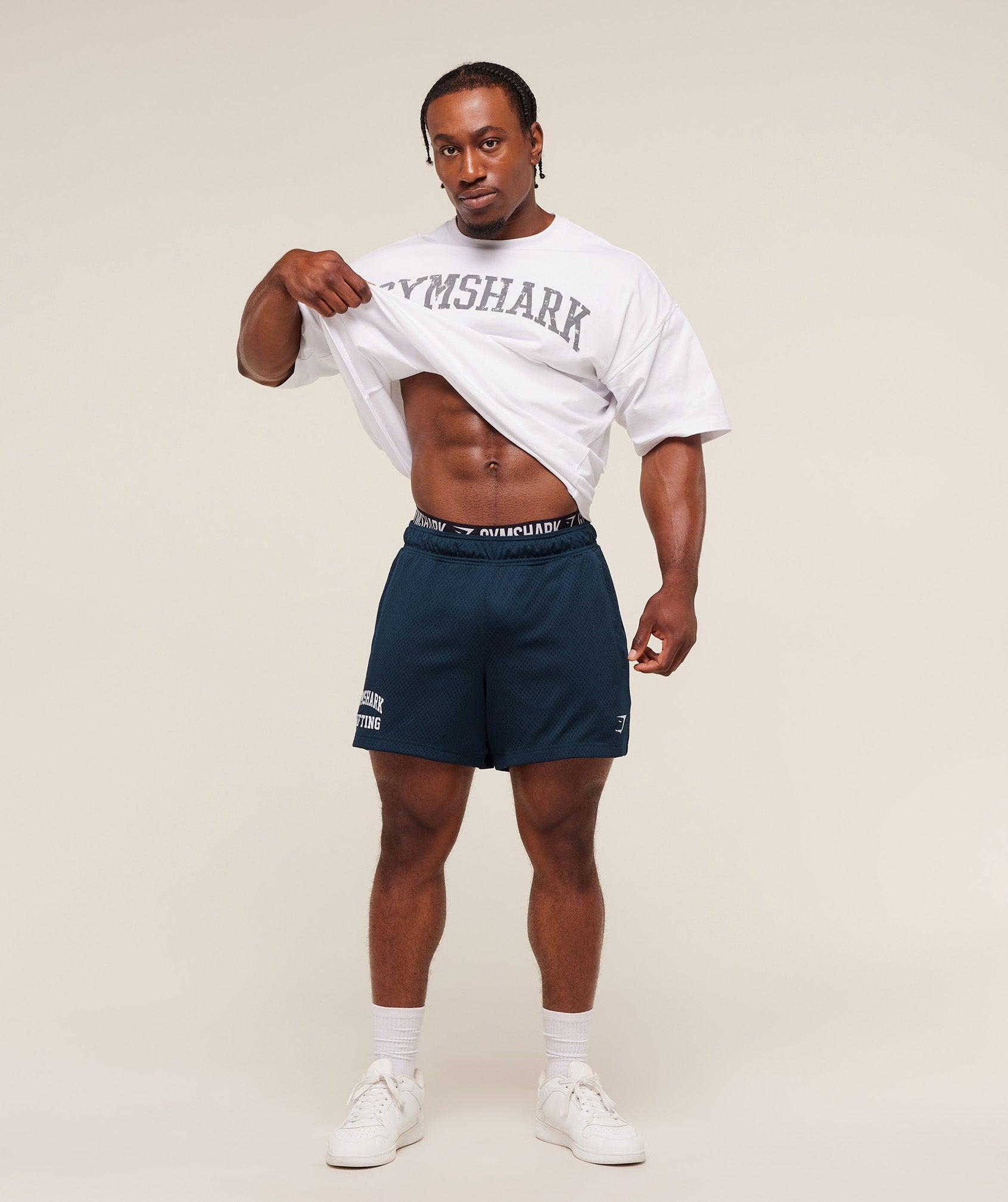 Gymshark Lifting Mesh 5" Shorts - Navy Male Product Image