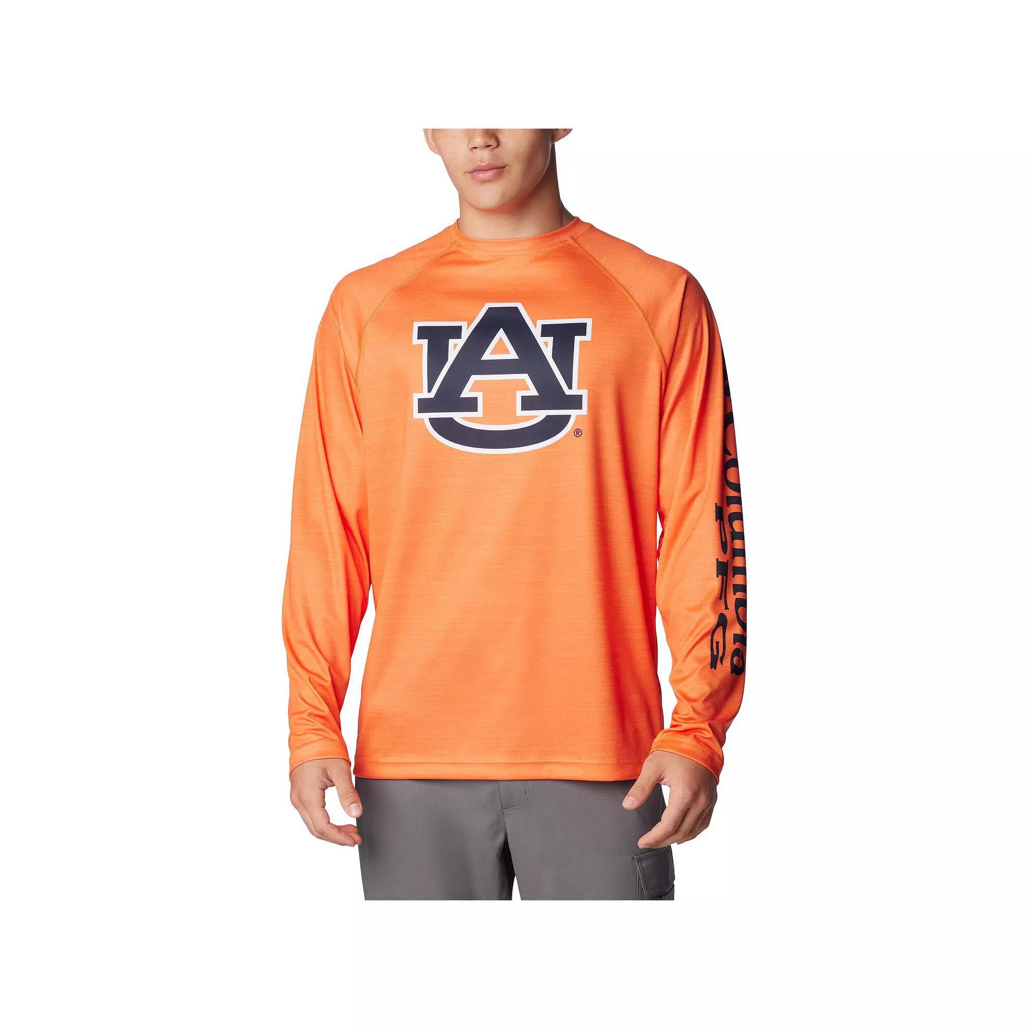 Men's Columbia  Orange Auburn Tigers PFG Terminal Tackle Omni-Shade Raglan Long Sleeve T-Shirt, Size: XL Product Image