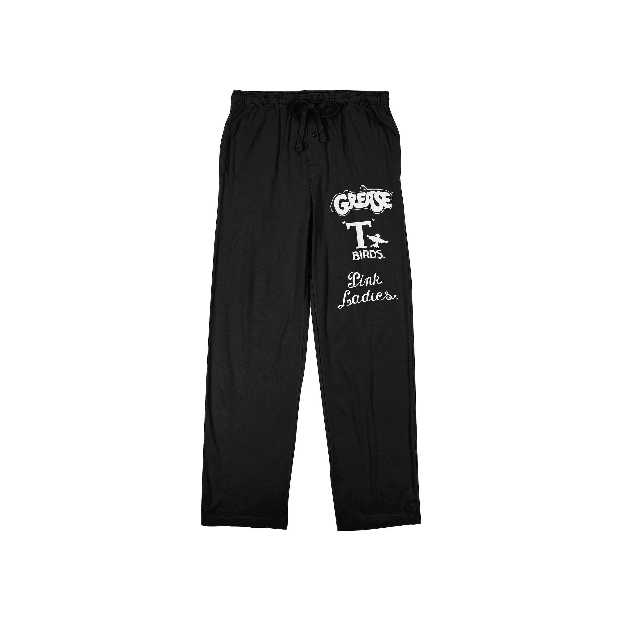 Men's Grease T-Birds Logo Pajama Pants, Size: Large, Black Product Image