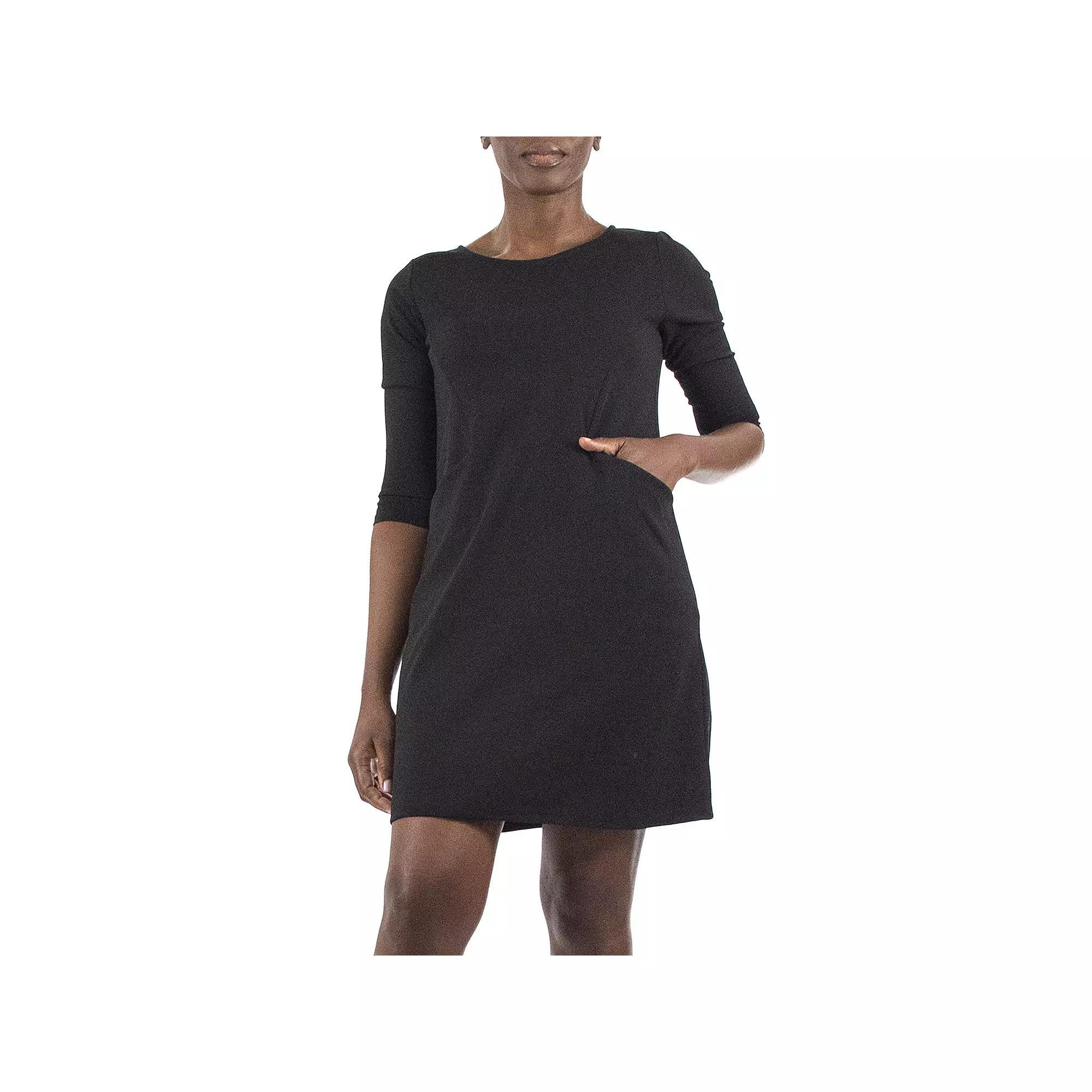 Women's Nina Leonard Crepe Trapeze Dress, Size: Small, Black Product Image