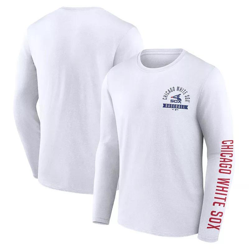 Men's Fanatics Branded White Chicago White Sox Pressbox Long Sleeve T-Shirt, Size: XL Product Image