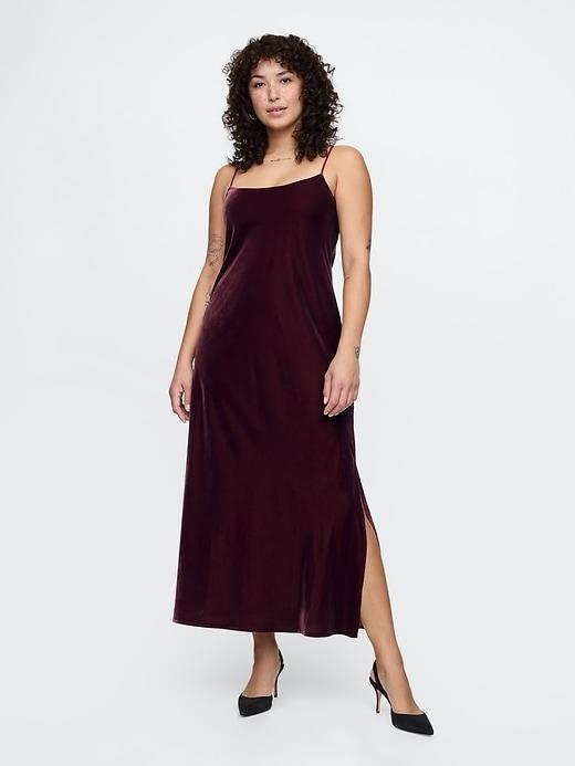 Recycled Velvet Maxi Slip Dress Product Image