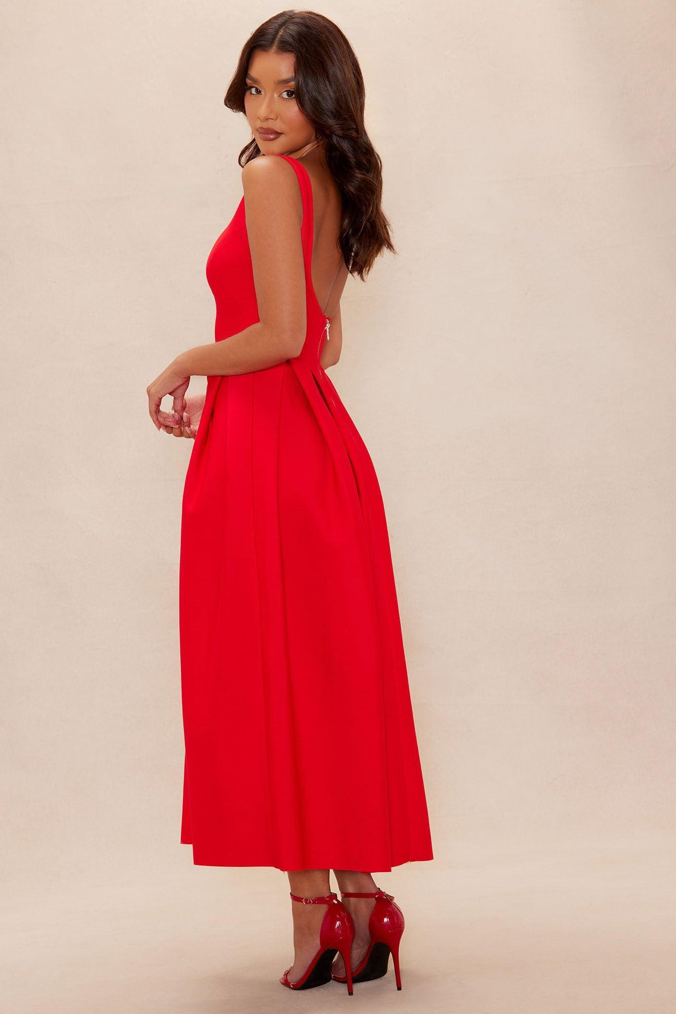 Lani Bandage Maxi Dress  - Red Product Image