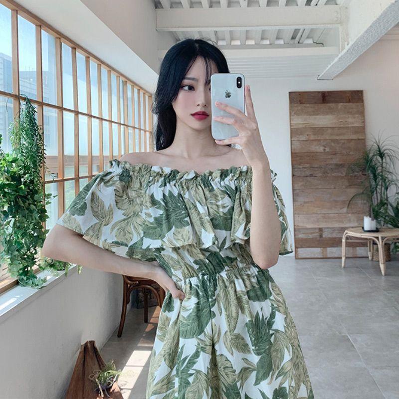 Couple Matching Short-Sleeve Shirt / Shorts / Midi A-Line Dress / Set Product Image