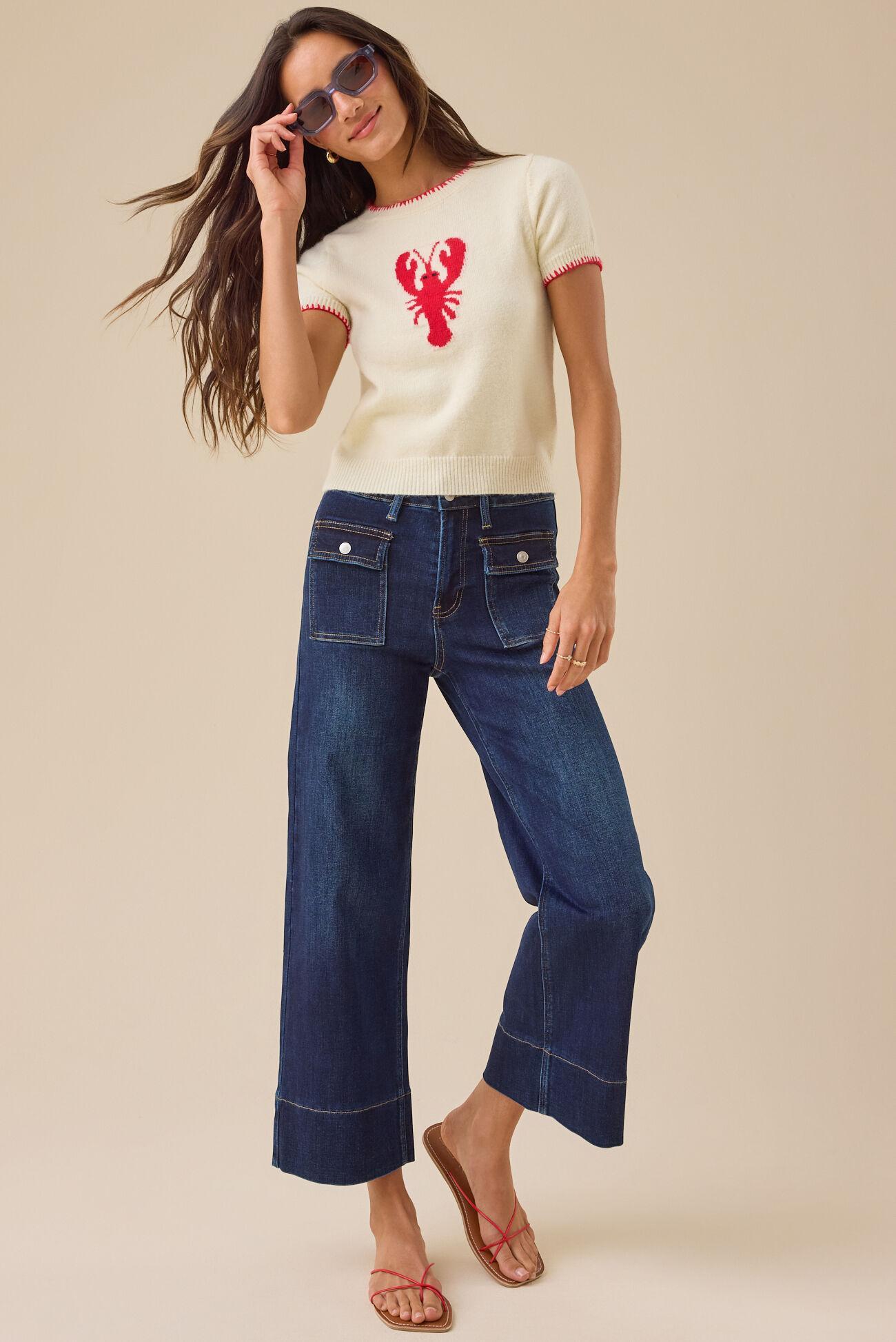 Lily Lobster Short Sleeve Sweater Product Image