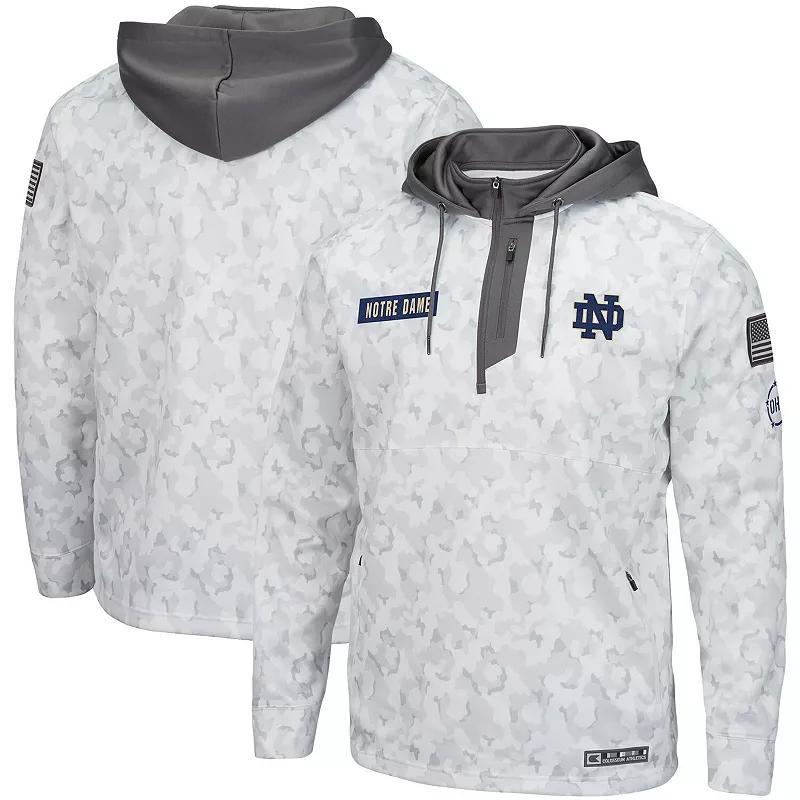 Mens Colosseum Arctic Camo Notre Dame Fighting Irish OHT Military Appreciation Quarter-Zip Hoodie Product Image
