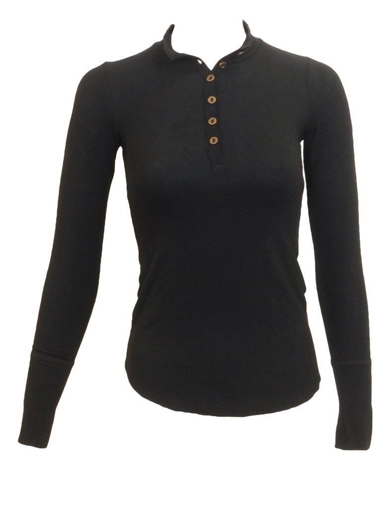 Point Ribbed Mock Henley Product Image