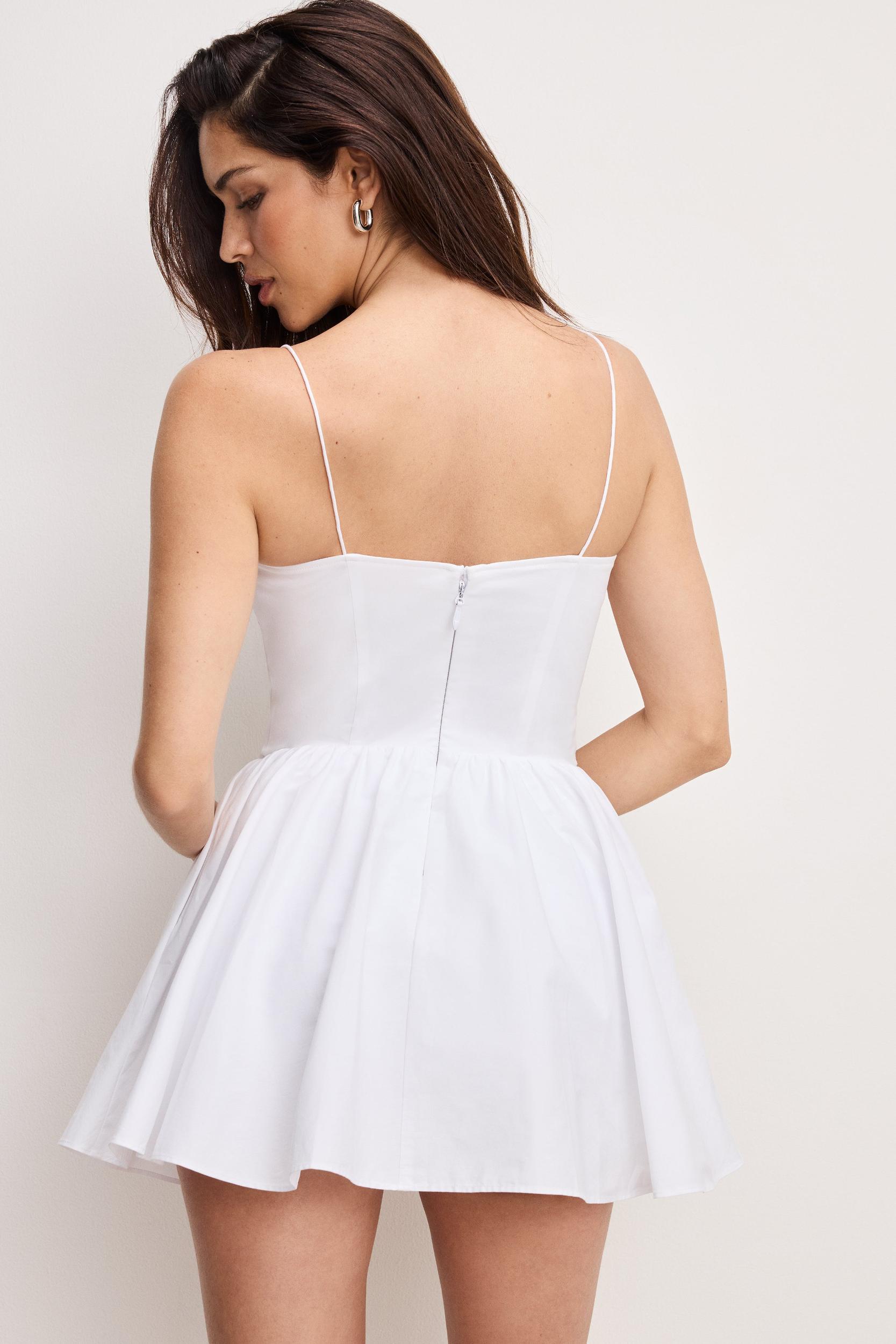 POPLIN MINI DRESS | WHITE001 Product Image