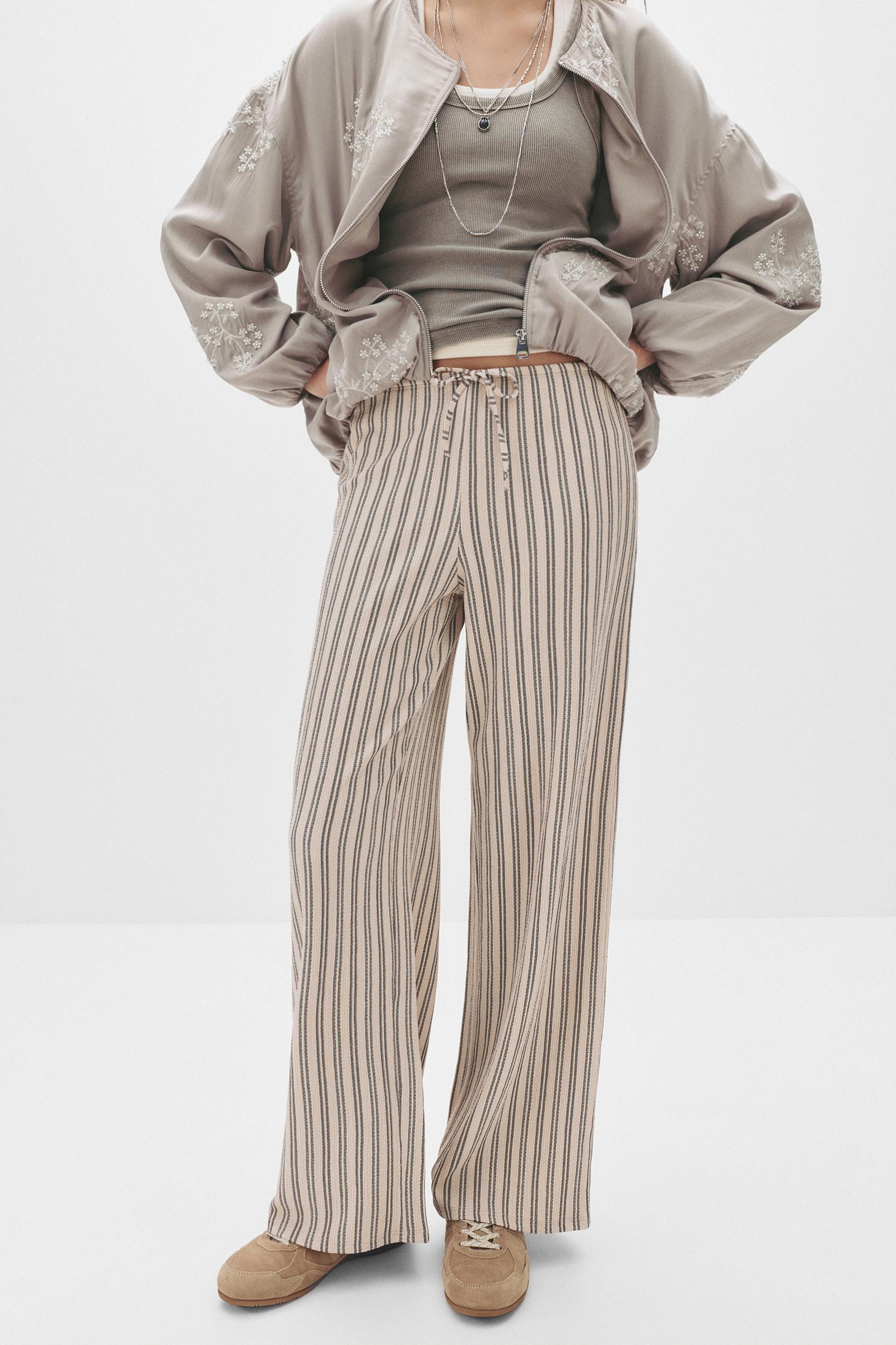Striped wide leg pants Product Image