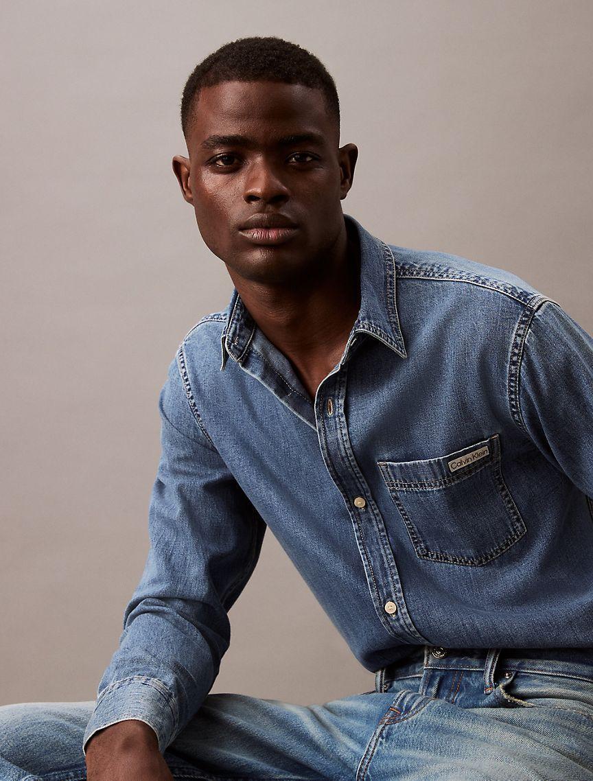 Classic Denim Button-Down Shirt Product Image