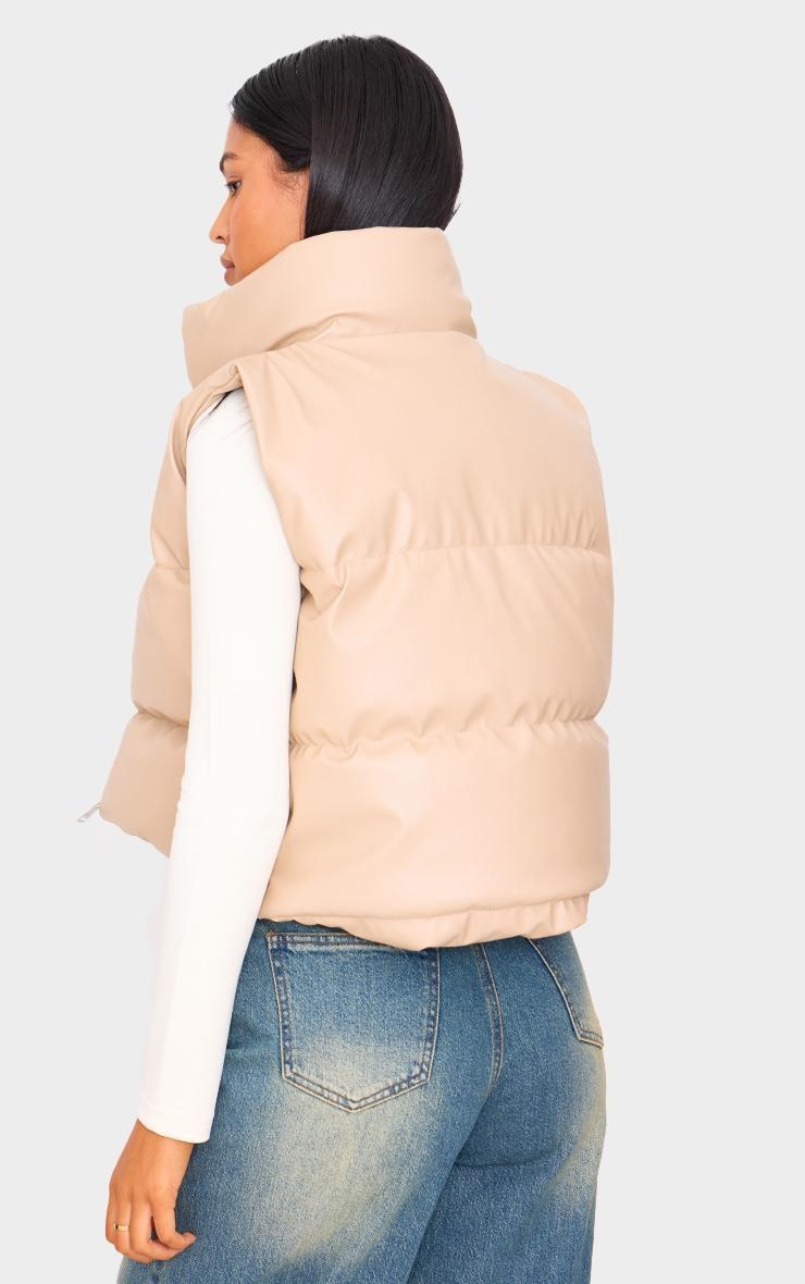 Tall Stone Faux Leather Drop Hem Vest Product Image