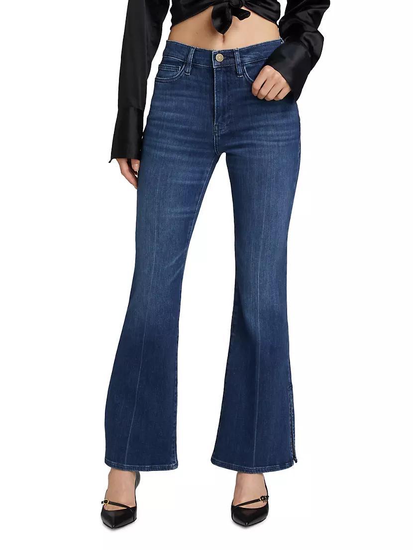 Le Easy Flare Side-Slit Mid-Rise Jeans Product Image
