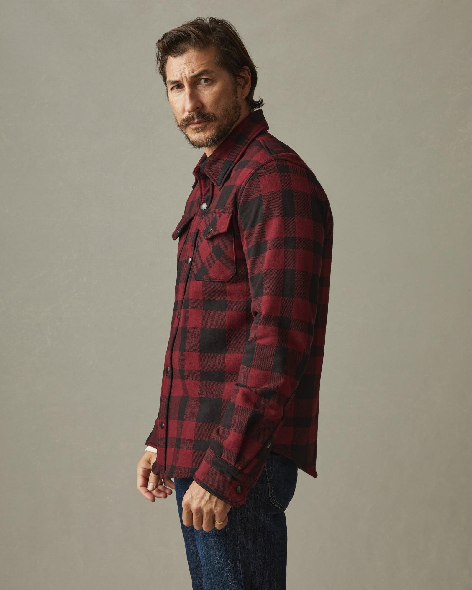 Unisex Redwood Fleece Overshirt - Oxblood Plaid Unisex Product Image
